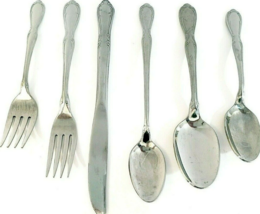 Rogers Cutlery Victorian Manor 6 Pc Place Setting Set of 6 Stainless USA - £13.17 GBP