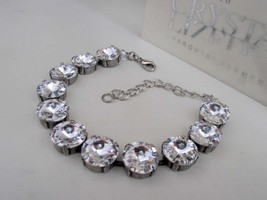 Clear Rivoli Swarovski Crystal Bracelet / Tennis Cupchain / Antique Silver Brida - £39.91 GBP