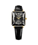 FACET PRINCESS Princess-Cut Gold Plated Swiss Quartz Watch 15mm Band Bla... - $651.69 CAD