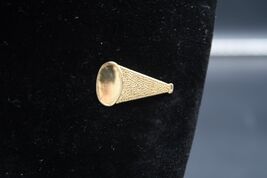 VTG Cheerleading Megaphone Pinback Gold Tone Textured Lapel Pin Tie Tack - $14.99