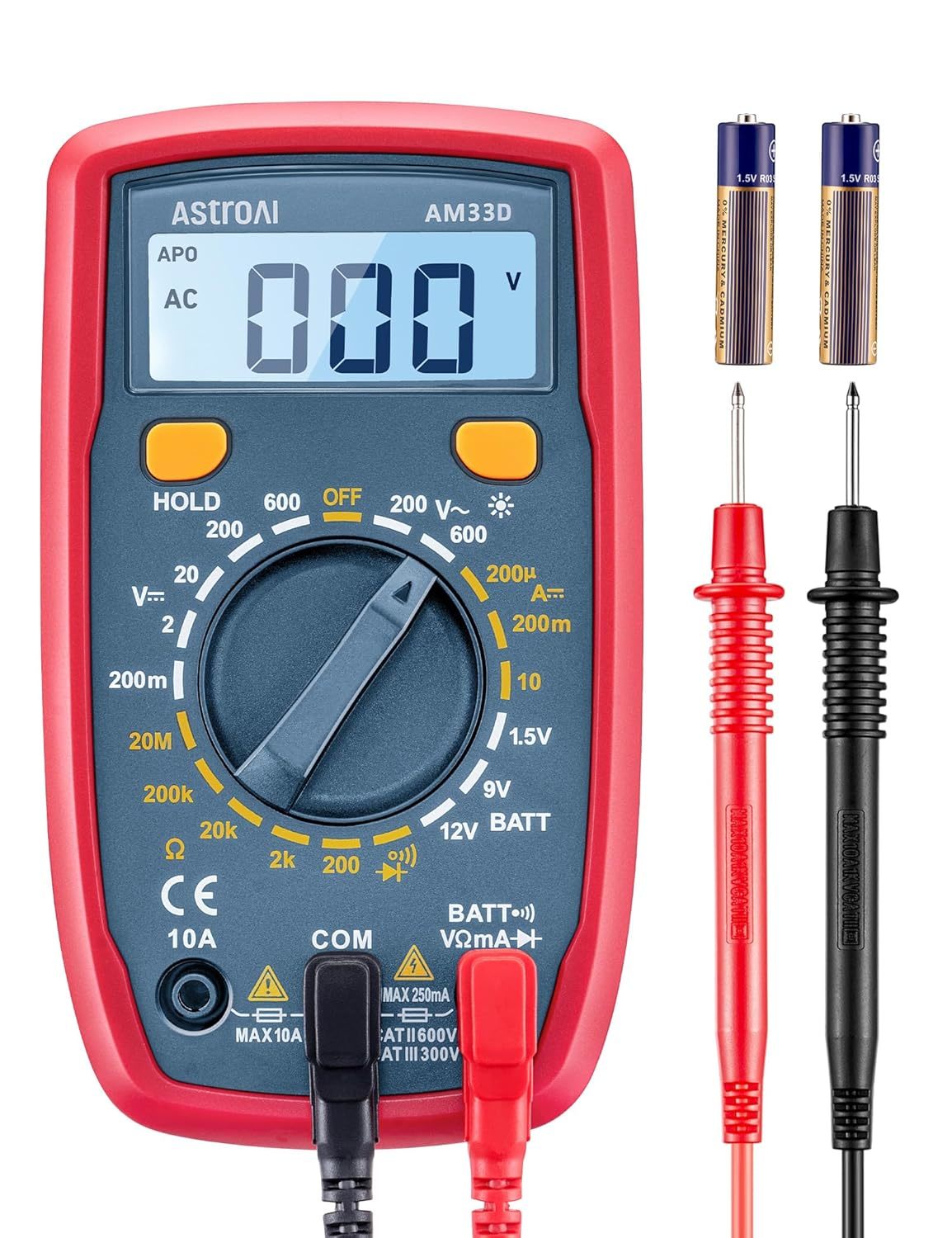 Astroai Digital Multimeter Tester 2000 Counts With Dc Ac Voltmeter And O... - $41.94