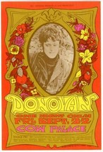Postcard Handbill Donovan Concert Cow Palace 1967 Bill Graham Bonnie Mac... - £23.52 GBP