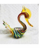 Vintage Murano Venetian Handblown, Multicolor, Amber Accent, Glass Heron - $1,636.31 MXN