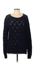 Tommy Hilfiger Long Sleeve Navy Blue Solid Open Weave Pullover Sz Large - $43.00