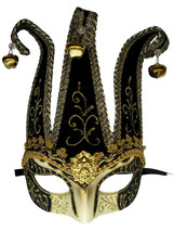 Golden Lion Jester Venetian Masquerade Mask Black Silver Gold, Purple - £12.47 GBP