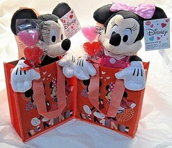 Set of Mickey and Minnie Mouse Plush 13" Plush in Reusable Gift Bags by Disney - £39.86 GBP