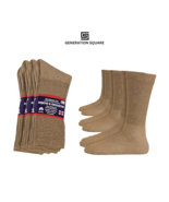 12 Pairs Diabetic Socks Khaki Cushion Cotton Crew Socks for Men Women - $30.52 CAD
