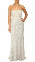 $1100 BADGLEY MISCHKA EXCLUSIVE SILVER LACE RUNWAY DRESS GOWN US 14  - £468.32 GBP