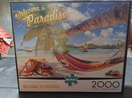 Buffalo Puzzle 2000 Pc Jigsaw Puzzle Welcome To Paradise Beach Relax 38.... - $23.04