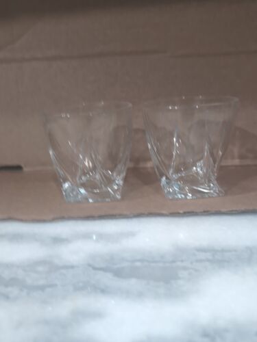 Vintage Rolando Large Twisted bottom Whiskey Rocks or Low Ball Glasses Weighted - $19.80