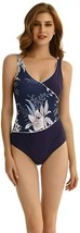 One Piece Swimsuits Tummy Control Swimwear for Women (Blue,Size:M) - £22.05 GBP