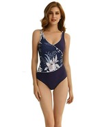 One Piece Swimsuits Tummy Control Swimwear for Women (Blue,Size:M) - £21.98 GBP