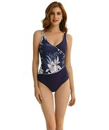 One Piece Swimsuits Tummy Control Swimwear for Women (Blue,Size:M) - £20.96 GBP