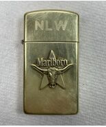 Vintage Zippo Marlboro Longhorn Star Solid Brass Lighter Initials NLW … ... - $43.07