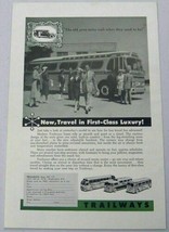1957 Print Ad Trailways Buses Travel in First Class Luxury Bus - $13.28