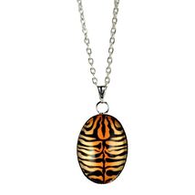 WILD ANIMAL PRINT NECKLACE Tiger Stripes Pattern Pendant African Wildlif... - $2.95