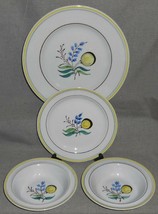 4 Pc Set Arabia Windflower Pattern Dinner Plate/Salad Plate/ Cereal Bowls - £38.71 GBP