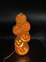Gemmy Halloween Stacked 15” Pumpkins Light Up Foam Blow Mold Halloween Vintage - £23.49 GBP