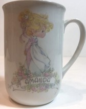 Precious Moments AMANDA Mug Enesco Personalized Name Porcelain Coffee Cup 1990 - $20.79
