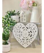 Rustic White Painted Carved Heart - $58.84 CAD