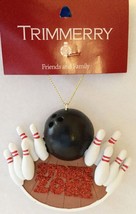 Strike Zone Bowling Sports Holiday Ornament Bowling Ball &amp; Pins Package Topper! - £6.37 GBP