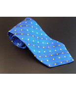 MENS NECK TIEPERRY ELLIS PORTFOLIO 100% SILK Blue w/ Gold Diamond Pattern - $8.90