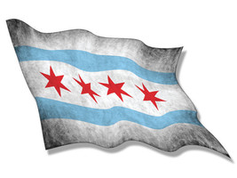 5&quot; vintage Chicago Flag Sticker illinois il logo city - £11.98 GBP