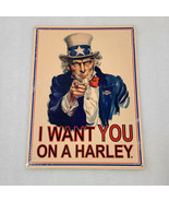 Harley Davidson motorcycle bike uncle Sam steel metal sign - $89.09