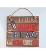 I Pledge Allegiance to the Flag Wooden sign USA 12&quot;x11.25&quot;, Patriotism F... - £13.21 GBP