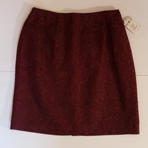 MixIt Dark Rouge Red/Black Print Straight Pencil Skirt Size 8 New - £18.76 GBP