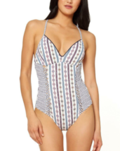 Jessica Simpson Women&#39;s V Neck One Piece Swimsuit Bathing Suit XL - £40.08 GBP