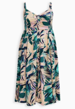 Torrid size 6/6X(30) palm print smocked back challis midi dress, pockets... - £39.30 GBP