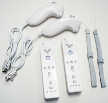 New 2-Pack Remote &amp; Nunchuk Controller Set White For Nintendo Wii Wii U Gaming - £33.21 GBP