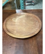 Vintage Solid &amp; Heavy Wooden Decorative Center Table Plate Or Serving Tr... - $564.31 MXN