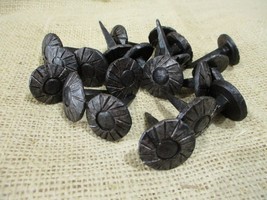 50 NAILS ROUND HAND FORGED 1&quot; SWIRL 1.5&quot; LONG NAIL CLAVO DOOR DECOR ACCE... - $59.99