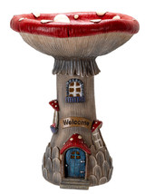 Enchanted Fairy Garden Cottage Inverted Toadstool Mushroom LED House Fig... - £42.18 GBP