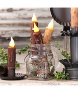 4&quot; DECOR CANDLES Twelve (12) Wax Dip Battery Operated Tapers w Timer in ... - £62.27 GBP