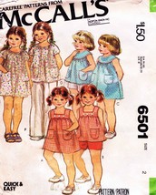 Toddler&#39;s DRESSES or TOPS Vintage 1979 McCall&#39;s Pattern 6501 Size 2 - £9.65 GBP