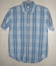 EXCELLENT BOYS GAP BLUE PLAID SHIRT   SIZE L (10) - £12.66 GBP