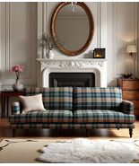 Vintage Plaid Fabric Sofa  Classic Lounge Couch for Living Room, Design... - $1,969.00