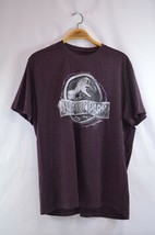 Jurassic Park World Mens T-Shirt XL Official Merch Maroon Logo Tee Unive... - £15.45 GBP