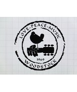 Woodstock Love Peace Music 1969 Die-Cut Vinyl Indoor Outdoor Car Window ... - £3.90 GBP
