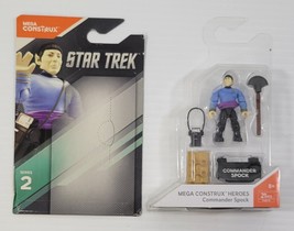 *B7) 2017 Star Trek CaCommander Spock Mega Construx Heroes Action Figure... - $11.87