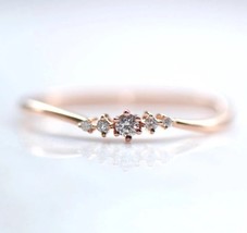 CZ AAA+Love Story Five Stone Moissanite Band, Dainty Gold Minimalist Ring  - $89.00