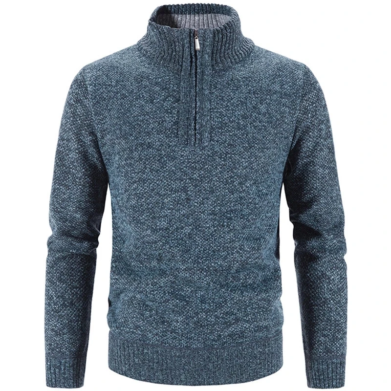 Winter Men&#39;s Fleece Thicker  Half Zipper neck Warm Pullover Quality Male Slim    - £94.67 GBP