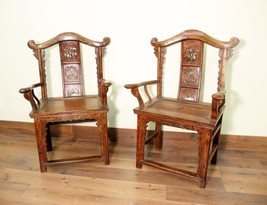 Antique Chinese Arm Chairs High Back (5606) (Pair), Circa 1800-1849 - £716.89 GBP