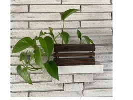 Self Watering Rectangle Rustic Crate Planter 7.9in x 4.4in x 4in Great Gift Idea - £11.19 GBP