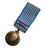 KOREAN WAR, UNITED NATIONS SERVICE MEDAL, UNSMK, MINIATURE MEDAL, 1950-1953 - $562.03 MXN