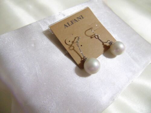 Alfani Silver Tone 1-3/4" Kiska Pearl Dangle Drop Earrings L627 $28 - £4.86 GBP