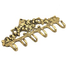 Brass Wall Hangings Gold Wall Hangers Floral Wall Hooks Key Ring Holder ... - £27.68 GBP